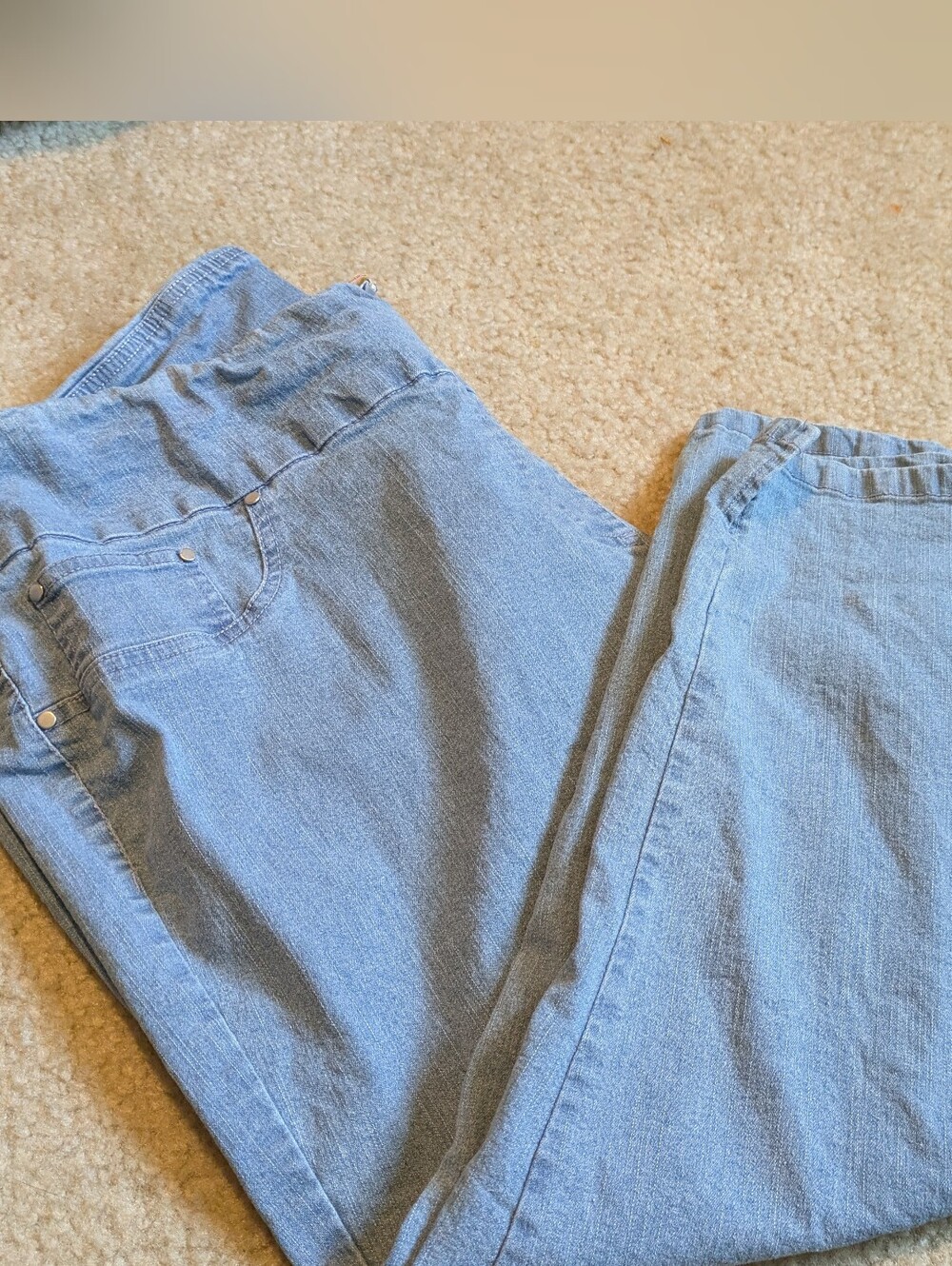 Ruby Rd Pull On Stretchy Denim Capris Size 16w